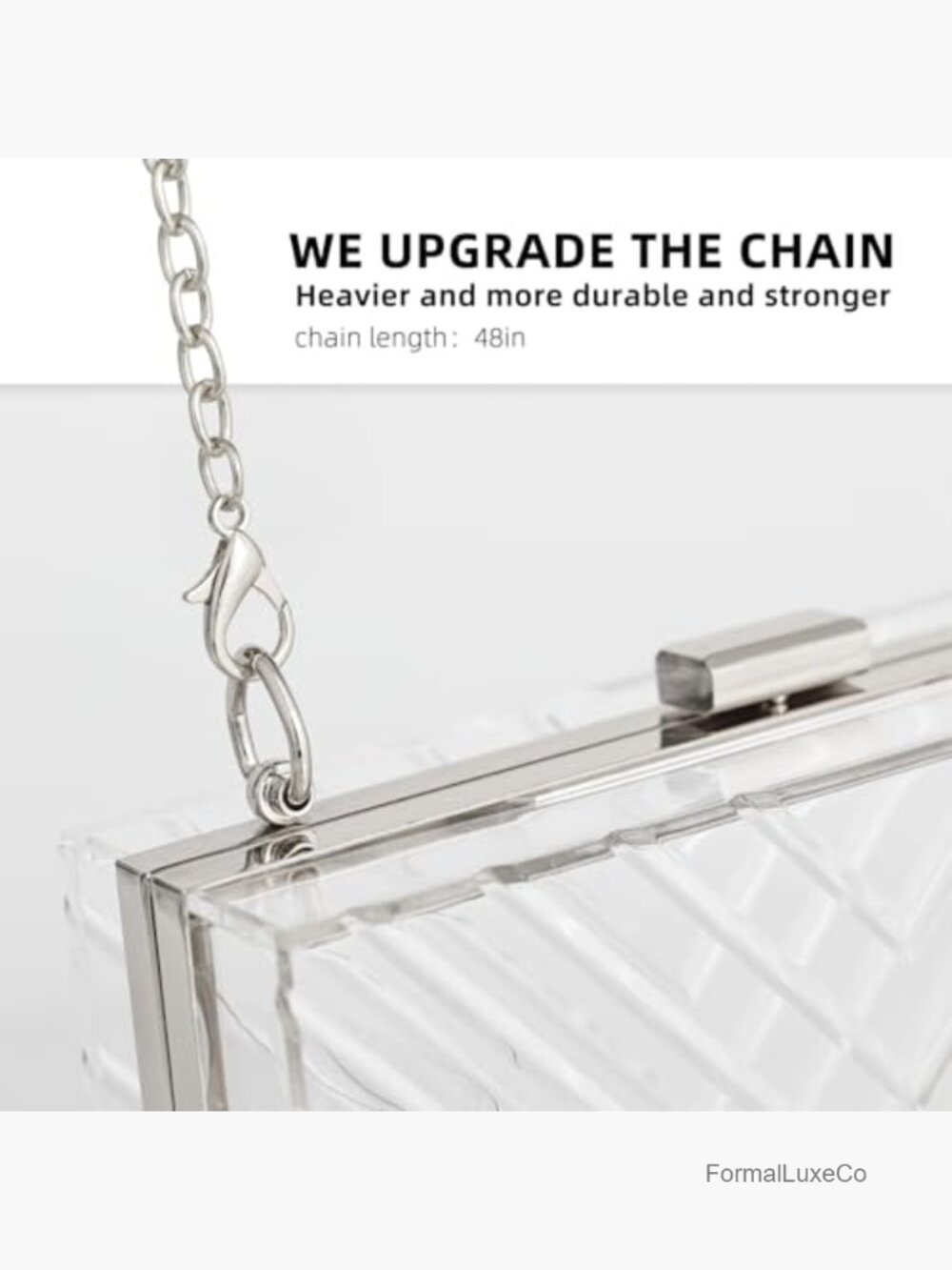 Clear Acrylic Clutch Purse Stadium Approved Evening Bag View 4